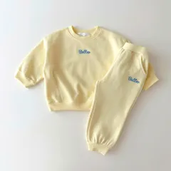 ☆ イエロー ☆ 110cm ☆ セットアップ キッズ 長袖 ベビー服 女の子 男の子 スウェット セットアップ キッズ トレーナー 長ズボン ずぼん ズボン 上下セット スウェット上下 上下スウェット 長袖 長そで 子供服 ベビー服 子ども服 こども服