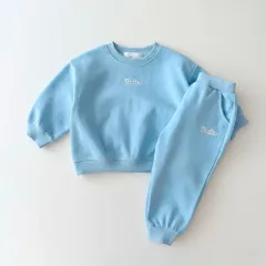 ☆ ライトブルー ☆ 80cm ☆ セットアップ キッズ 長袖 ベビー服 女の子 男の子 スウェット セットアップ キッズ トレーナー 長ズボン ずぼん ズボン 上下セット スウェット上下 上下スウェット 長袖 長そで 子供服 ベビー服 子ども服 こども服