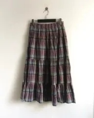 サンヴィンテージ 森ガール CHECK ロング スカート