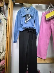 MARCJACOBS フリル バルーン デニム アシンメトリー ラップ ストレッチ スラックスのサムネイル
