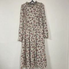 ロイスクレヨン ボウタイワンピース マキシ丈 ボタニカル 花柄
