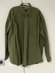 L リーバイス ルーズフィット オリーブ グリーン シャツ カーキ