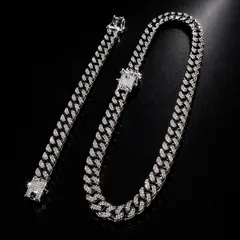 送料無料 【セット商品】 喜平ネックレス 60cm 50cm 45cm 喜平ブレスレット 20cm 幅13mm シルバー マイアミキューバン 喜平チェーン ネックレスチェーン ブリンブリン HIPHOP ヒップホップ ストリート