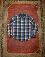 ポロラルフローレン ブルー フランネル CHECK シャツ 出品