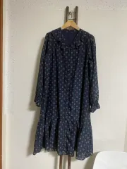 シフォン ネックフリル ロング丈ワンピース 55