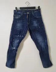 32) DSQUARED2 ウォッシュ ストレッチ ダメージデニム ストレートデニム