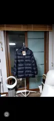 BURBERRY バーバリー アクスタ ファン レディース ブラック フード グースダウン L77 88