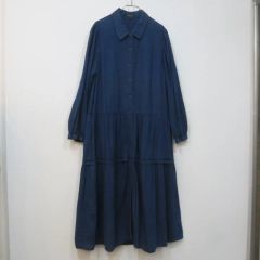 ハウスオブロータス クロス刺繍ティアードワンピース Mサイズ 24SS