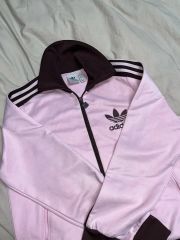 adidas ピンク 茶色 ストライプジャージ 韓国 - メルカリ