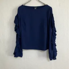 クラブモナコ ネイビー フリル ブラウス XSのサムネイル