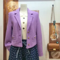 ザラ ZARA ラベンダー クロップド ジャケット