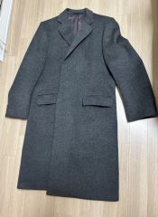 ランバン、日本製、ほぼ未使用、カシミア100%グレー ステンカラーコート 、Ｌ ランバン、日本製、ほぼ未使用、カシミア100%グレー ステンカラー