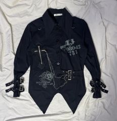 BLACK PEACE NOW レースアップブラウス ベルテッド ダークコア - メルカリ