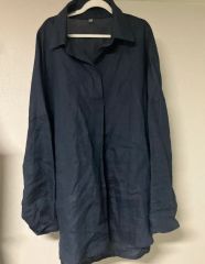 美品 希少デザイン markaware リネン ロングシャツ ブラック - メルカリ