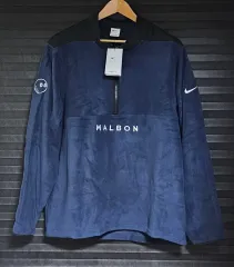 海外XXL NIKE マルボンゴルフ サーマフィット ヴィクトリー ハーフ ジップ トップス カレッジ フリース ネイビー