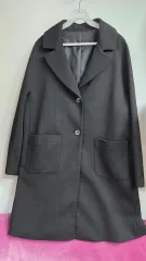 ブラック 基本 ロング コート 季節の変わり目用