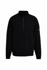 ヘルムート・ラング HELMUTLANG ワッフル ニット ハーフジップアップ ブラック Lのサムネイル