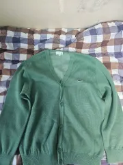 LACOSTE ラコステ グリーン Vネック カーディガン