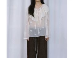 CLANE 新作 花柄シースルー長袖シャツ - メルカリ
