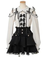リズリサ♡ フロントカシュクールBIGリボンセットアップ ブラック