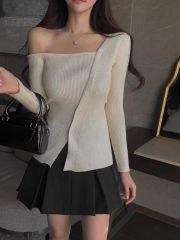 lovan diagonal button knit オフショル トップス - メルカリ