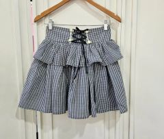 pium サイドリボンティアードスカート ブラウンチェック - メルカリ