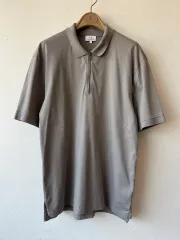 Calvin Klein メンズ グレー ジップアップカラーTシャツ 半袖Tシャツ L