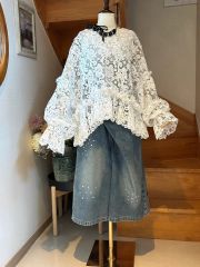 ロワズィール レーヨンリネンスタンドカラーブラウス - メルカリ