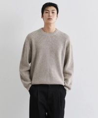 MUJI Labo 強撚コットンローゲージ長袖セーター M サンドベージュ