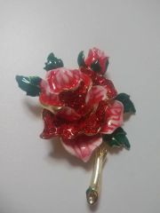 フランス蚤の市購入 ヴィンテージ 花束モチーフ ブーケブローチ 薔薇