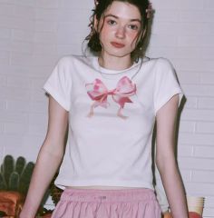 JILTU ribbon tee ピンク ジルチュ - メルカリ