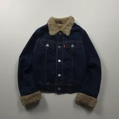 リーバイス Type -one ウィメンズ シープスキン デニム クロップド ジャケット (85)のサムネイル