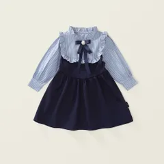 ☆ ネイビー ☆ 130cm ☆ ワンピース 子ども 子供 フォーマル フォーマル ワンピース 女の子 フォーマルワンピース キッズ フォーマルドレス ワンピ ドレス 子供 スーツ 長袖 子供服 小学生 ピアノ 発表会 卒園式 七五三 入学式 卒業式 結婚式