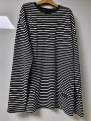 白黒ストライプ長袖Tシャツ XL 110 ユニセックス