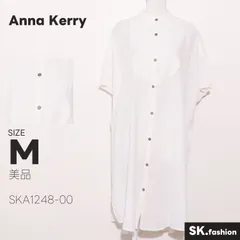 美品 Anna Kerry ワンピース 膝丈　半袖　フレア　シンプル　フロントボタンのサムネイル