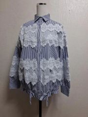 美品】Estella.K ストライプ レースブラウス - メルカリ