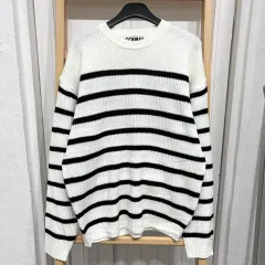 新品 ボーダー柄 コットン ニット 3COLOR