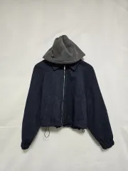 ZARA フーディー デニム ブルゾン オーバーサイズ アウター レディース90 0304