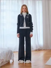 エゴイスト 25SS LINE バイカラー ニット ワイド バンディング パンツ