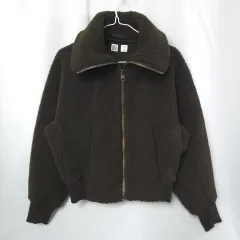 レディース S ユニクロ セミクロップド ボア フリース ジップアップ ジャケット