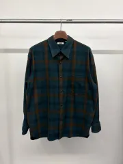 (105-110) メンズ UNIQLO U LEMAIR ヘビーフランネル オーバーサイズ シャツ チェック柄