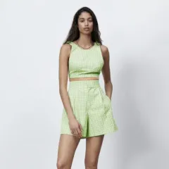 ZARA ザラ ハイウエスト バミューダパンツ 55-66 新品