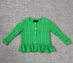 ラルフローレン キッズ グリーン ケーブル カーディガン