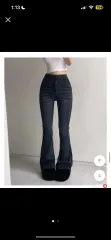 ブラックデニム ブーツカット パンツ