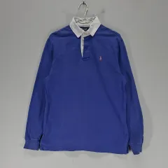 AI 90% POLO RALPH LAUREN(ポロラルフローレン) メンズ100 ラグビーカラーTシャツ 春 秋 ブルー 06133