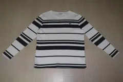 (105)A328 ラコステ/ネイビー白 ラウンドTシャツ