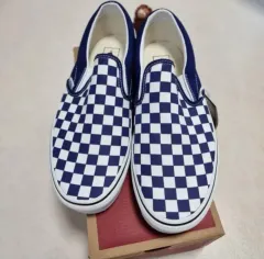 VANS チェッカーボード スリッポン ネイビー/白