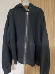 Ron Herman ロンハーマン ダメージ加工 ジップアップパーカー XL 黒