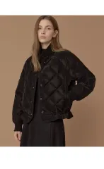 JILL STUART ジルスチュアート 25FW ブラック キルティング ハイネック グースダウン ショート ダウン アウターのサムネイル