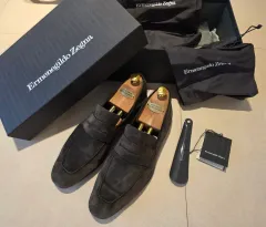 Ermenegildo Zegna(エルメネジルド ゼニア) ZEGNA ゼニア ラソーラー ローファー ダークブラウン スウェード UK9のサムネイル